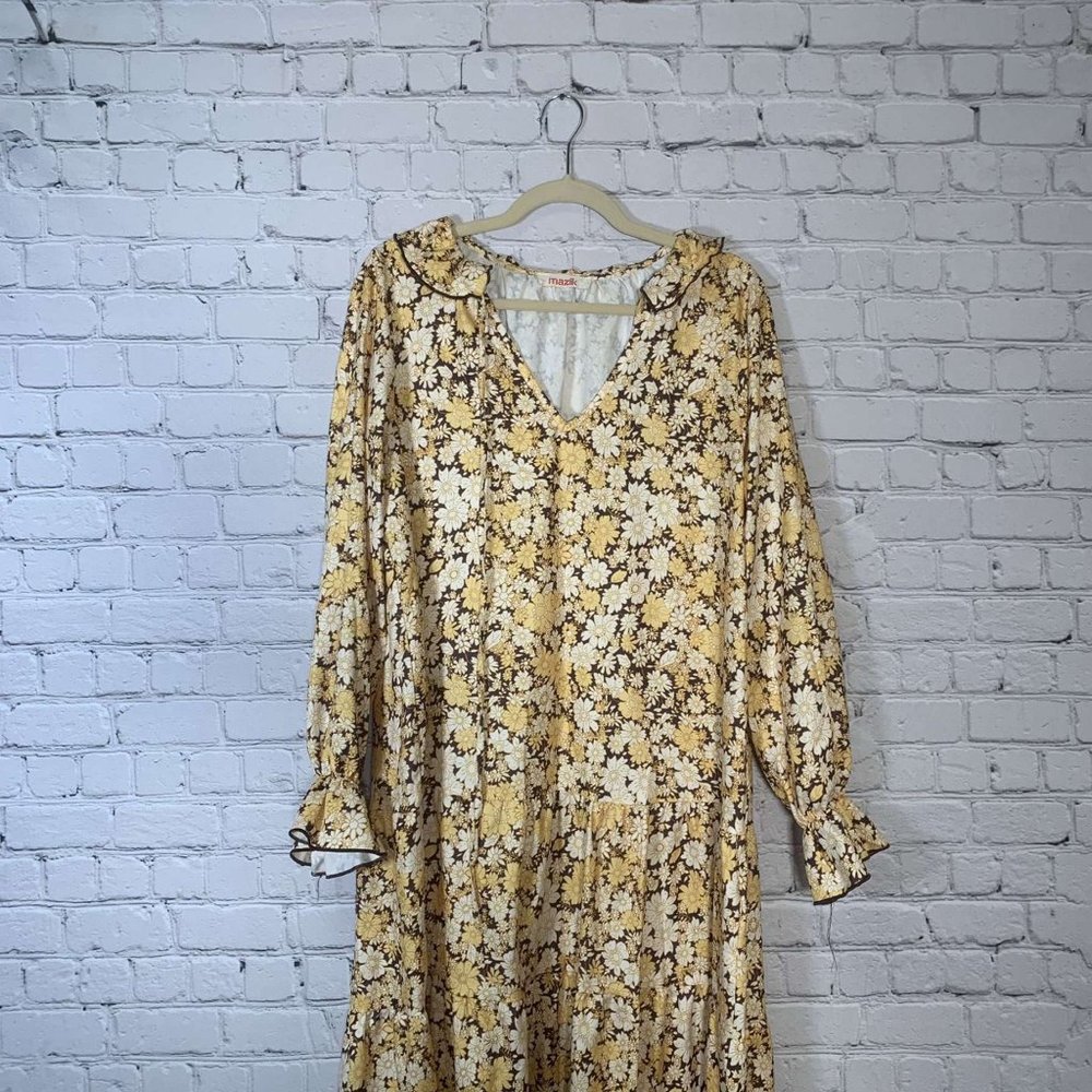 Mazik Yellow Floral Dress Size Medium